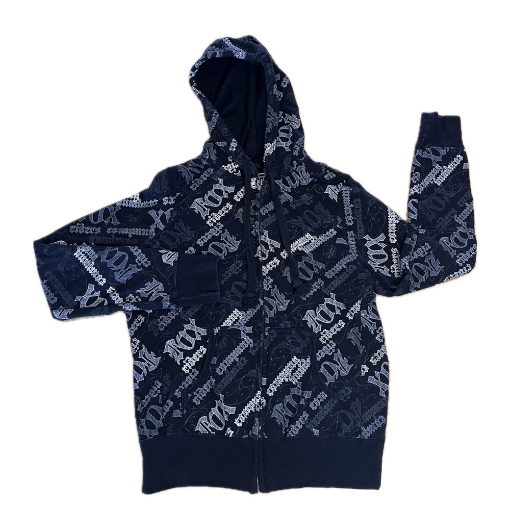 Boys Fox Racing Black& White Full Zip Hoodie Sweatshirt Activewear Size Medium